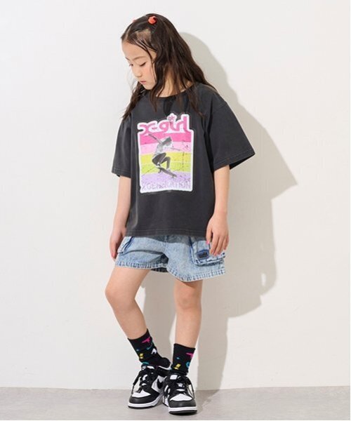 【関税込み】Poster Girl ブラック Kracken ショートパンツ X-girl Stages パンツ カーゴショートパンツ キッズ 子供服