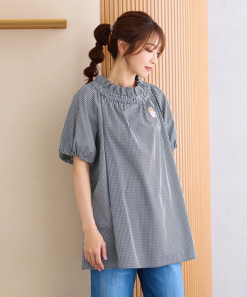 Jolly Poupee ブラウス シャツ 「22fabric」ギンガムチェック