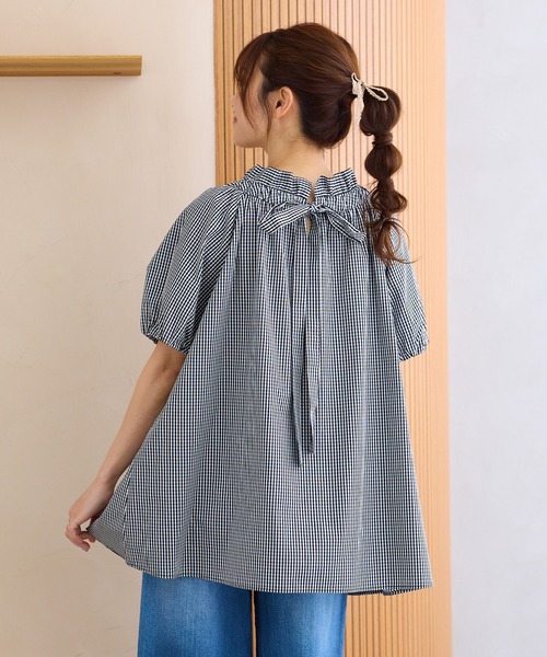 Jolly Poupee ブラウス シャツ 「22fabric」ギンガムチェック