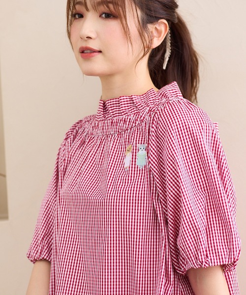 Jolly Poupee ブラウス シャツ 「22fabric」ギンガムチェック