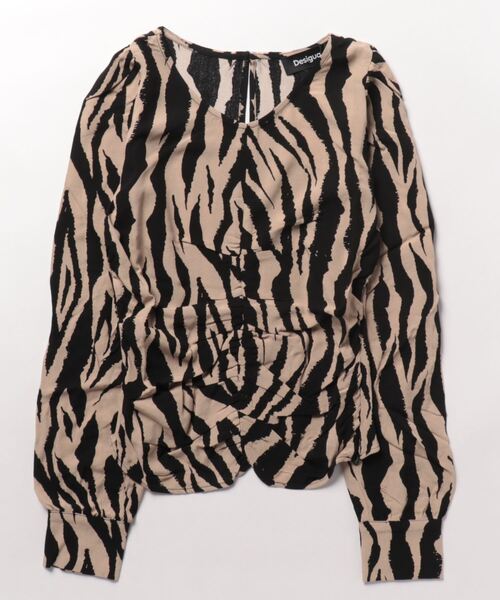 [Desigual] длинный рукав блуза X-SMALL Brown женский 