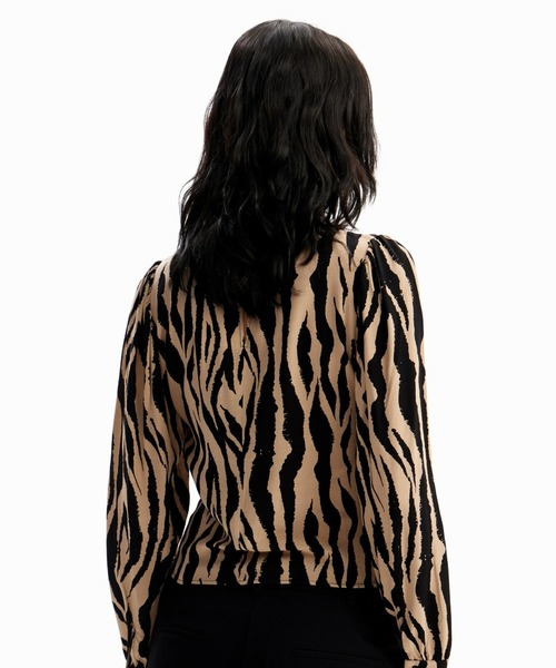 [Desigual] длинный рукав блуза X-SMALL Brown женский 