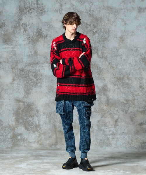 glamb（グラム） セーター ニット Damage Pullover Knit / ダメージ