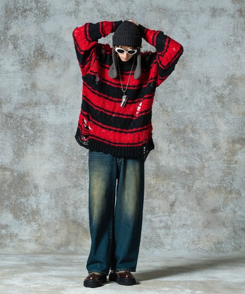 glamb（グラム） セーター ニット Damage Pullover Knit / ダメージ