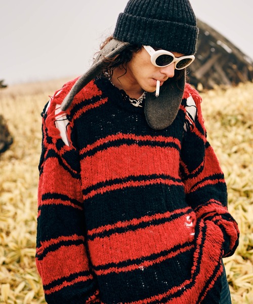 glamb（グラム） セーター ニット Damage Pullover Knit / ダメージ