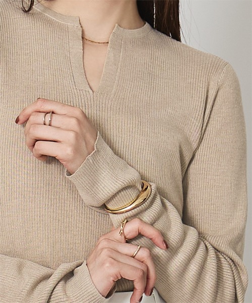 TODAYFUL【新品未使用品】キーネックリブニット★ungrid チクチクしないウールブレンドキーネックリブニット | ur's（ユアーズ）