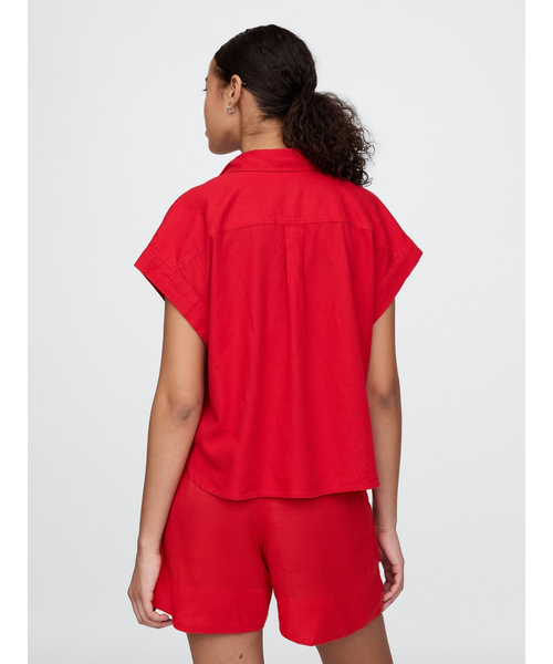 「GAP」 半袖シャツ XX-SMALL レッド レディース_画像2