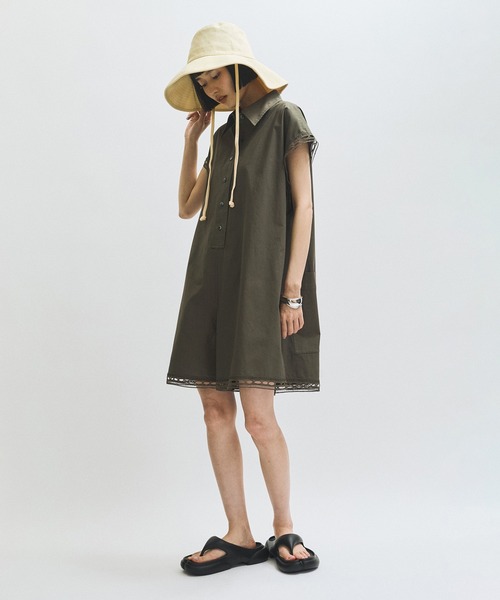 ADAM ET ROPE' レースシャツロンパース ADAM ET ROPE' オールインワン レースシャツロンパース