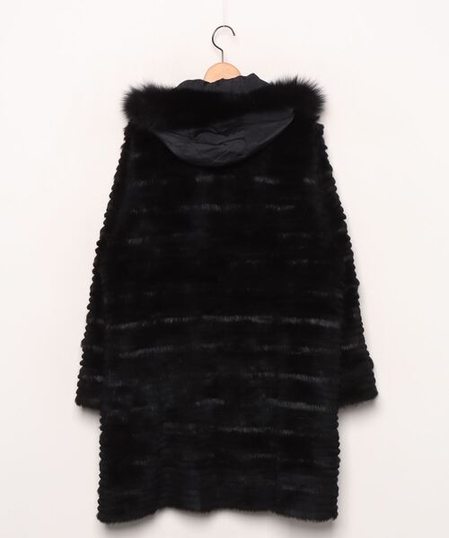 本日限定価格【極美品】濃厚高級フォックスファー コート ブラック sankyo shokai（三京商会） ファーコート LL ブラック レディース