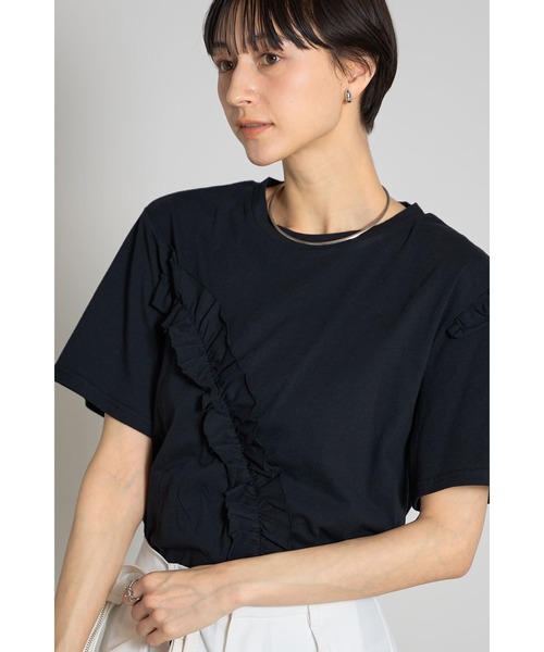 &. NOSTALGIA（ノスタルジア） tシャツ アシメトリーフリルTシャツ