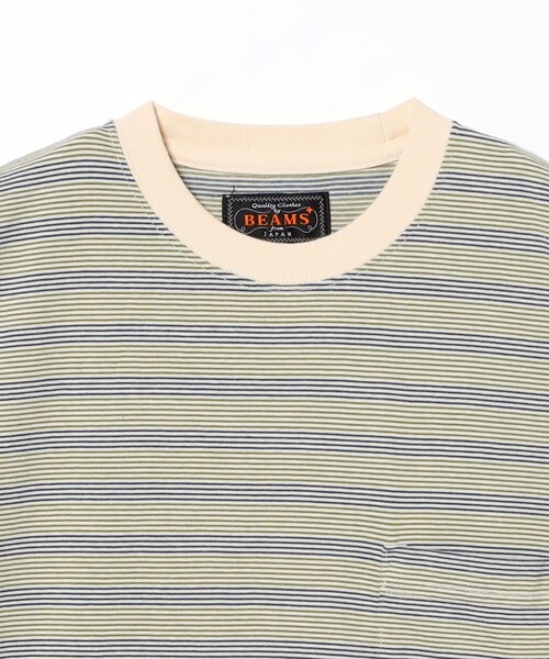 BEAMS+（ビームスプラス） tシャツ ピンストライプ ポケット Tシャツ 