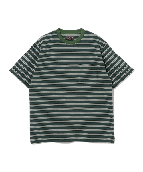 BEAMS+（ビームスプラス） tシャツ ピンストライプ ポケット Tシャツ