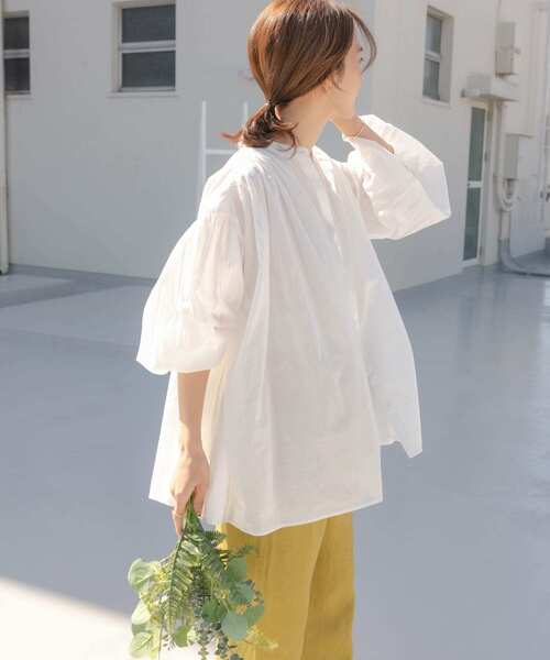 「URBAN RESEARCH DOORS」 長袖ブラウス MEDIUM オフホワイト レディース URBAN RESEARCH DOORS 「URBAN DOORS」 長袖ブラウス MEDIUM
