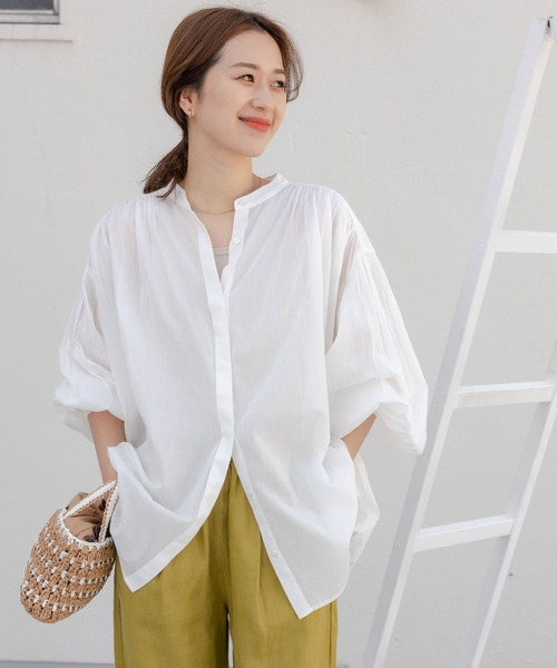 「URBAN RESEARCH DOORS」 長袖ブラウス MEDIUM オフホワイト レディース URBAN RESEARCH DOORS 「URBAN DOORS」 長袖ブラウス MEDIUM