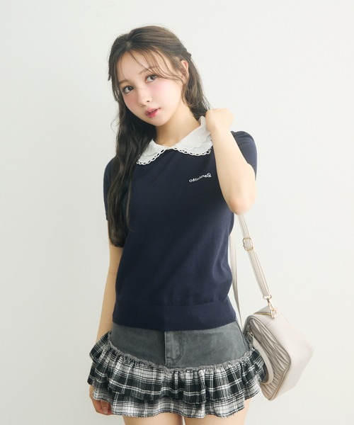 TITTY＆CO. ニット セーター 襟付き半袖ニット レディース