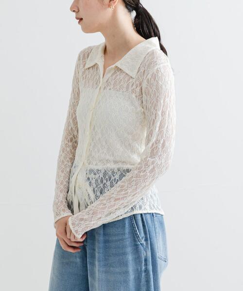 URBAN RESEARCH レース切替袖ボリュームシャツ URBAN RESEARCH（アーバンリサーチ）の「レース切替袖ボリュームシャツ