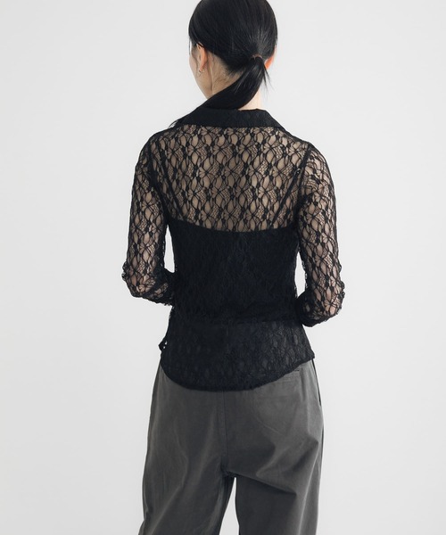 URBAN RESEARCH ブラウス シャツ ストレッチレースシャツカラー