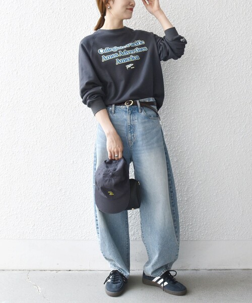 トレーナー スウェット 「SHIPS any別注」Collegiate Pacific: ロゴ プリント ＆ 刺繍 スウェット 25AW レディース SHIPS any トレーナー スウェット 「SHIPS any別注」Collegiate