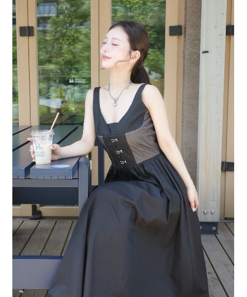 Darich（ダーリッチ） ワンピース コルセットデザインロングワンピース