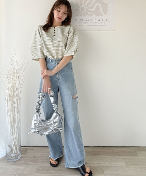 「classicalelf」 半袖カットソー LARGE ブルー レディース
