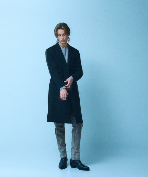 チェスターコート コート 「25A/W」尾州産 ピークドラペル チェスターコート メンズ レディースの画像
