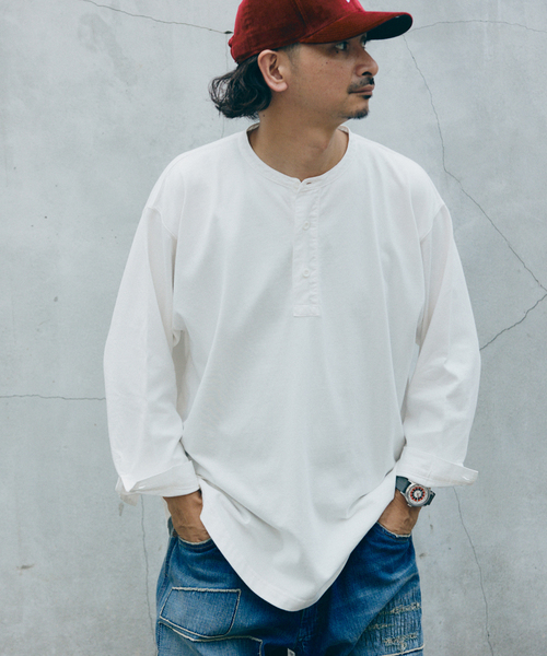 tシャツ ガーメントダイ スリーピング ヘンリーネック Tシャツ メンズ | JOURNAL STANDARD relume | 01