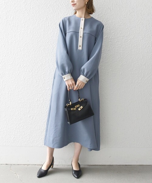 SHIPS any 「SHIPS any」 長袖ワンピース ONE SIZE ネイビー