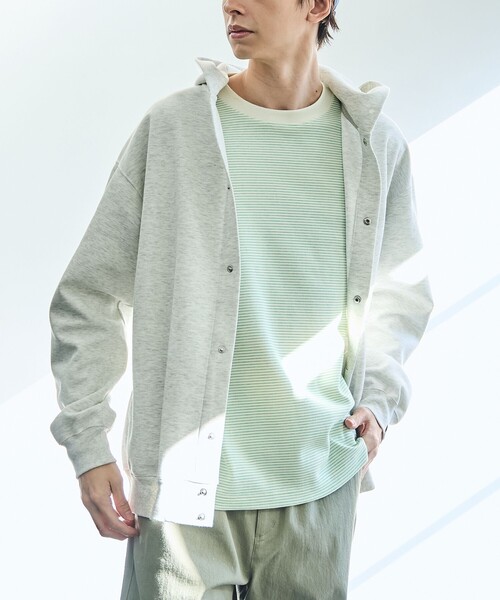 coen（コーエン） パーカー クリーンプラススウェットスナップボタン