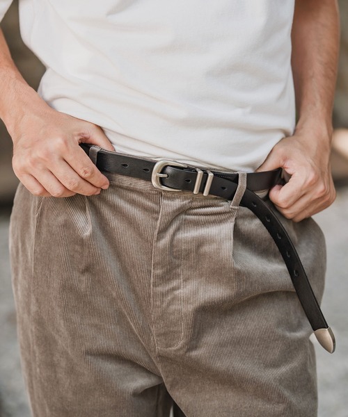 CAMBIO（カンビオ） ベルト mko13177-Edge Buckle Leather Belt レザー