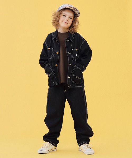 Lee　ロコジャケット　カバーオール　ブラック　新品未使用 Lee（リー） カバーオール アウター Lee/リー「110-160cm」キッズ ロコ