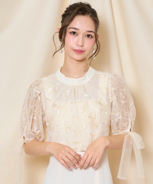 WILLSELECTION（ウィルセレクション） ブラウス シャツ リボンスリーブ