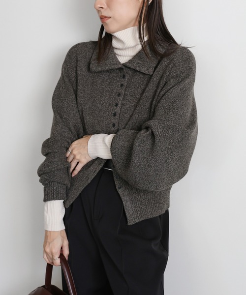 select MOCA（セレクトモカ） カーディガン ミックスハイネックボタン