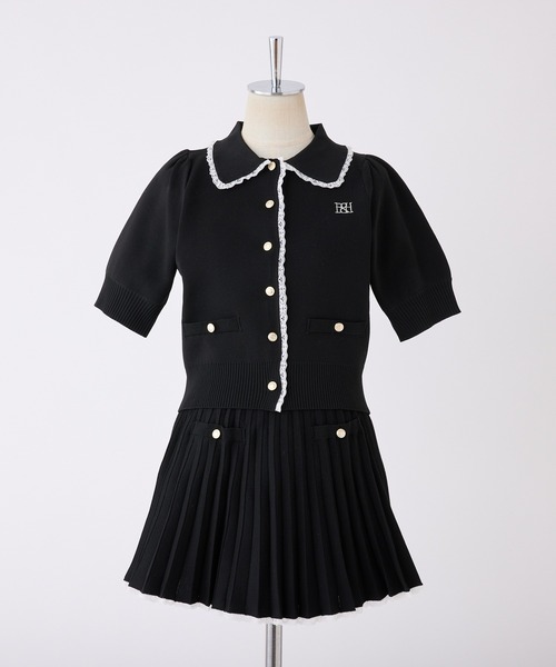 NICE CLAUP フリルセットアップ ブラック・ホワイト ブラックフリルセットアップ NICE CLAUP フリルセットアップ ブラック