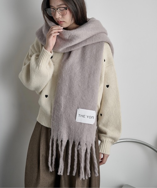 THE Yon マフラー ストール ベーシックフリンジマフラー レディース