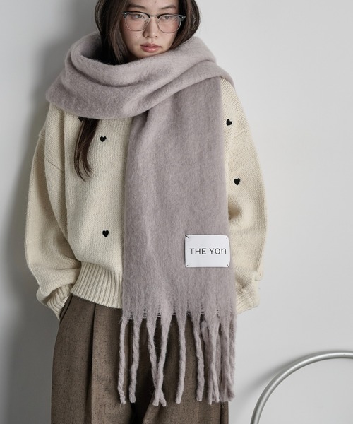 THE Yon マフラー ストール ベーシックフリンジマフラー レディース