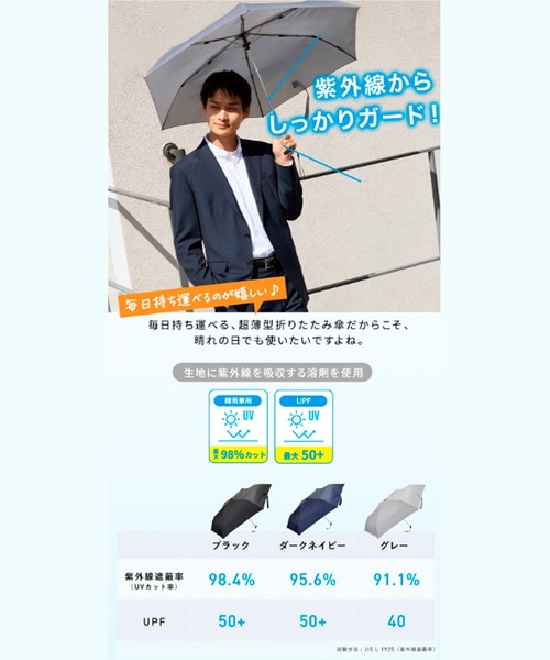 Waterfront（ウォーターフロント） 日傘 折りたたみ傘 折り畳み 軽量