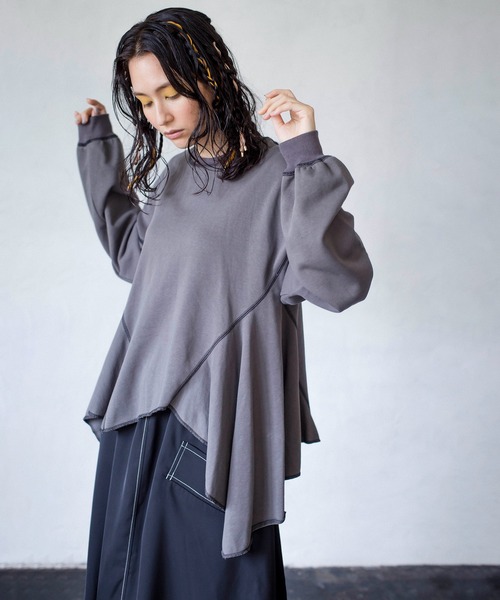 「OSMOSIS」 「loaf」スウェットカットソー ONE SIZE アイボリー レディース_画像4