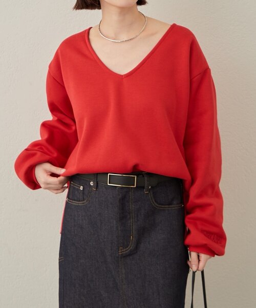 Omekashi（オメカシ） トレーナー スウェット ルーズVネックスウェット 