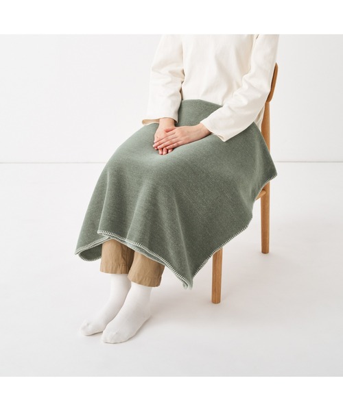無印良品（MUJI） ブランケット 両面使いシェニールブランケット 80