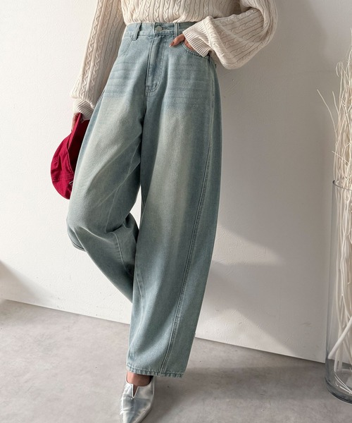 新品/送料込 セブンフェアリー デニムパンツ コクーン ワイド S 美シルエット classicalelf（クラシカルエルフ） ワイドパンツ ジーンズ デニム