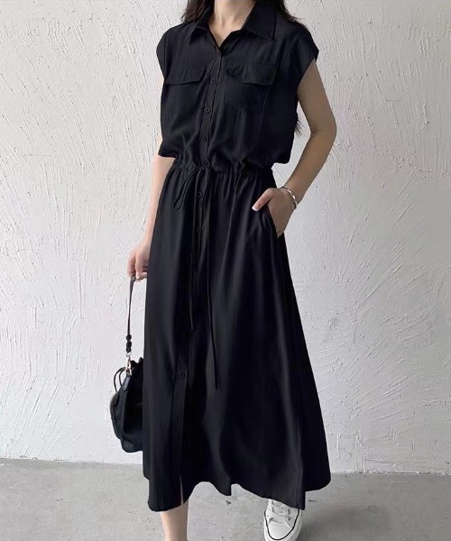 a lot of love ノースリーブワンピース FREE ブラック レディース