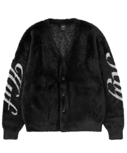 【美品】 HUF CROWN CARDIGAN ブラック HUF（ハフ） セーター ニット THE CROWN CARDIGAN メンズ レディース