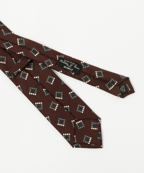 BEAMS F（ビームスF） ネクタイ Holliday ＆ Brown / シルク 小紋柄