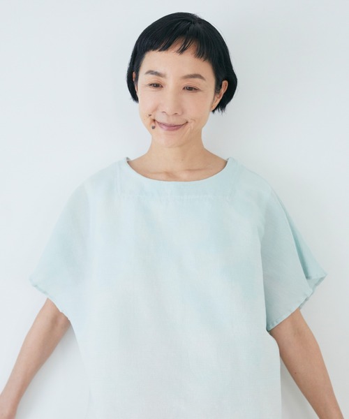 「Plantation」 半袖ブラウス M size ネイビー レディース_画像6