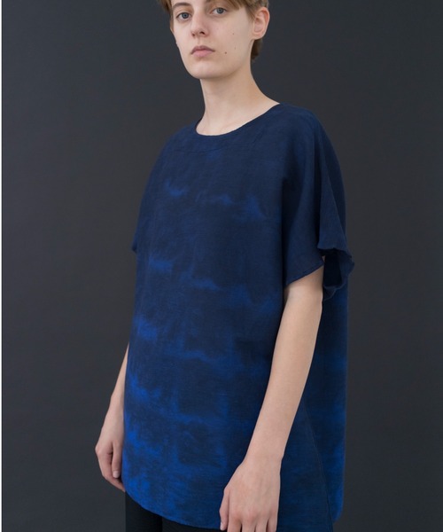 「Plantation」 半袖ブラウス M size ネイビー レディース_画像9