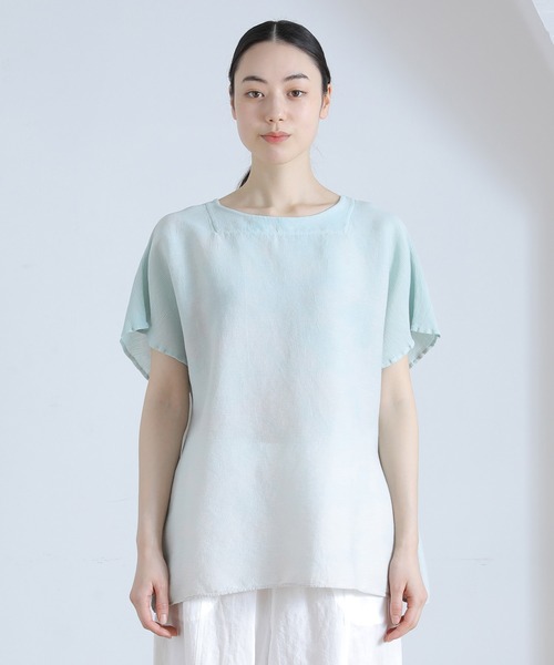Plantation（プランテーション） 半袖ブラウス M size ネイビー 
