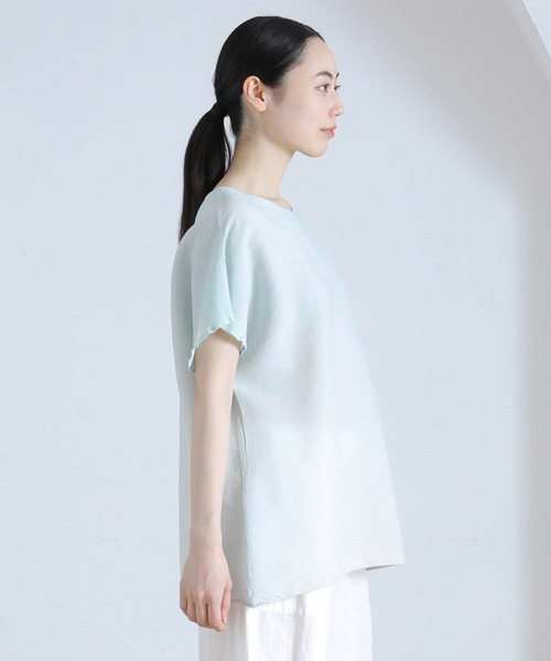 Plantation（プランテーション） 半袖ブラウス M size ネイビー 