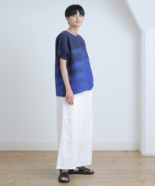 Plantation（プランテーション） 半袖ブラウス M size ネイビー 