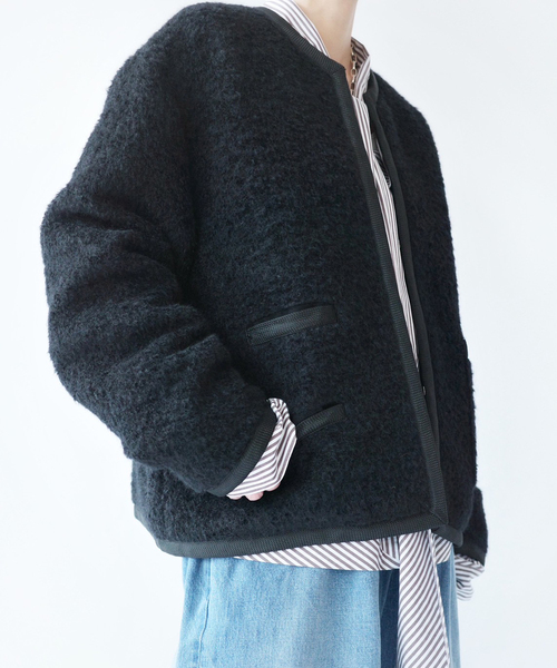 JOURNAL STANDARD ノーカラージャケット 黒 JOURNAL STANDARD LUXE（ジャーナルスタンダード ラックス