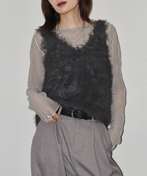 FUNALIVE（ファンアライブ） ベスト ジレ フェイクファーベスト